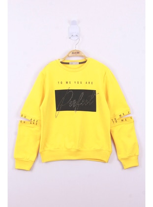 Yellow - Girls` Sweatshirt - Toontoy