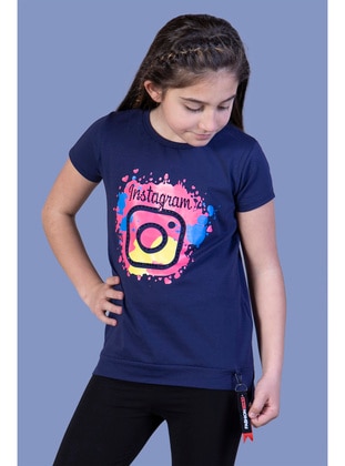 Navy Blue - Girls` T-Shirt - Toontoy