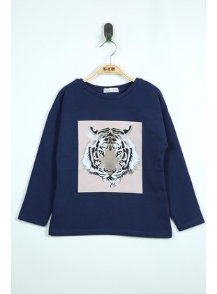 Navy Blue - Girls` Sweatshirt - Toontoy