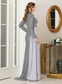 Grey - Modest Evening Dress