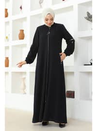 Black - Plus Size Abaya