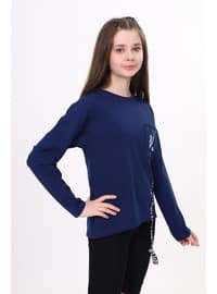 Navy Blue - Girls` Sweatshirt
