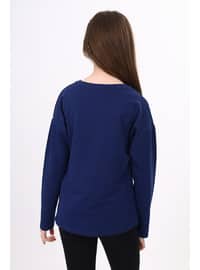 Navy Blue - Girls` Sweatshirt