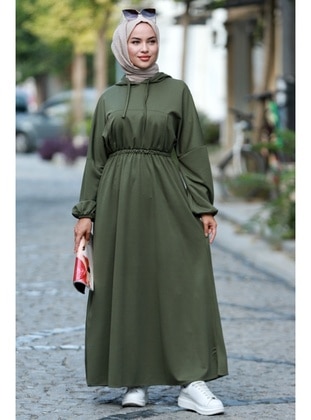 Khaki - Modest Dress - Bestenur