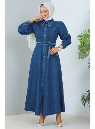 Navy Blue - Modest Dress - Benguen