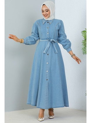 Blue - Modest Dress - Benguen