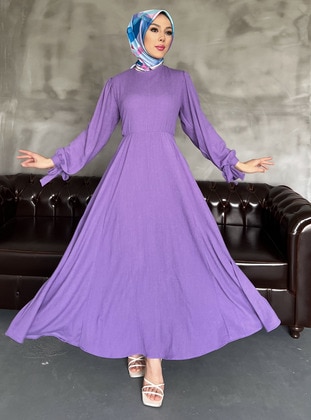 Purple - Modest Dress - Nergis Neva