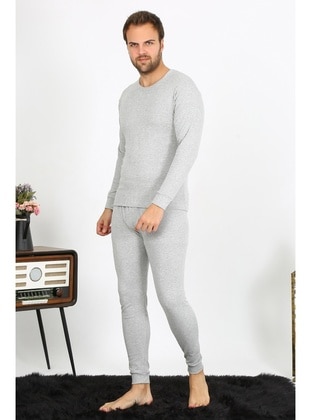 Grey - Men`s Pyjama Sets - Akbeniz
