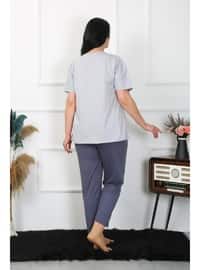 Grey - 1000gr - Plus Size Pyjamas
