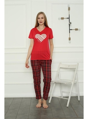Red - Pyjama Set - Akbeniz