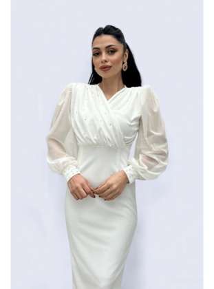 White - Modest Evening Dress - Giyim Masalı