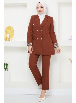 Brown - Suit - Hafsa Mina