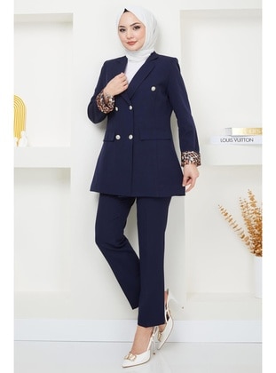 Navy Blue - Suit - Hafsa Mina