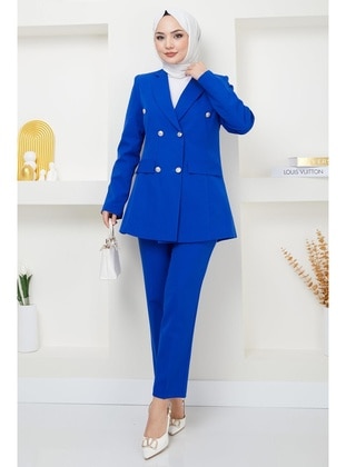 Saxe Blue - Suit - Hafsa Mina