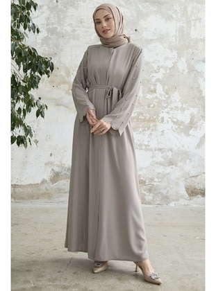 Stone Color - Unlined - Abaya - InStyle