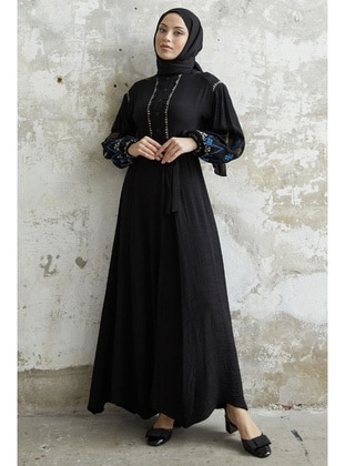 Black - Crew neck - Unlined - Modest Dress - InStyle