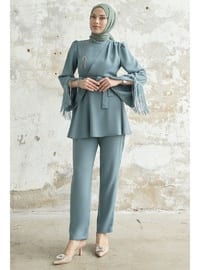 Mint Green - Unlined - Double-Breasted - Suit