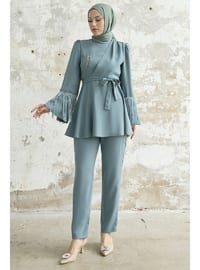 Mint Green - Unlined - Double-Breasted - Suit