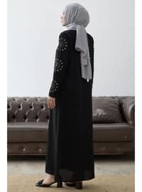 Black - Unlined - Evening Abaya