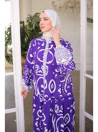 Purple - Unlined - Modest Dress