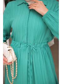 Green - Unlined - Modest Dress