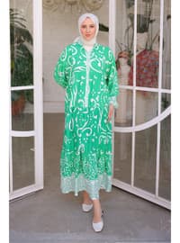 Green - Unlined - Modest Dress