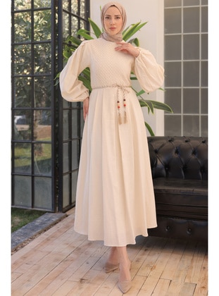 Cream - Modest Dress - Benguen