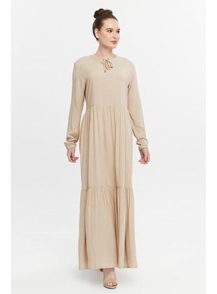 Beige - Modest Dress - Jamila
