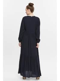 Black - Ecru - Modest Dress