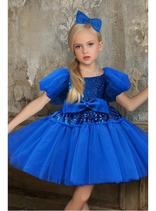 Saxe Blue - Girls` Evening Dress - Riccotarz