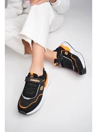 أسود - برتقالي - أحذية رياضية للأطفال