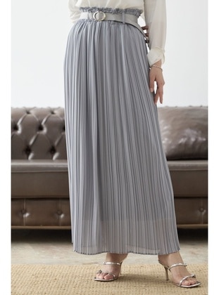 Grey - Fully Lined - Skirt - InStyle