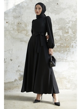 Black - Unlined - Modest Dress - InStyle