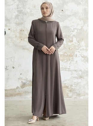 Brown - Unlined - Abaya - InStyle