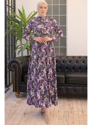 Purple - Modest Dress - Benguen