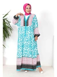 Turquoise - Unlined - Modest Dress