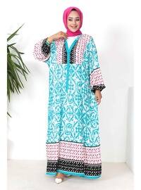 Turquoise - Unlined - Modest Dress