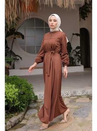 Brown - Abaya - Burcu Fashion