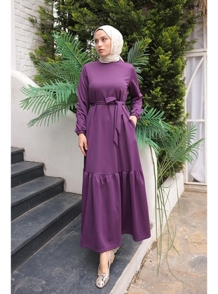 Purple - 450gr - Modest Dress - Burcu Fashion