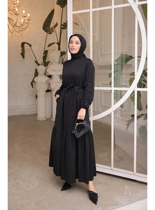 Black - 450gr - Modest Dress - Burcu Fashion