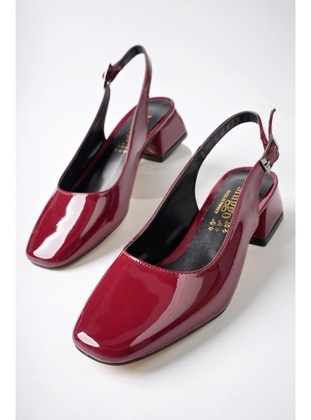 أحمر برغندي - حذاء كعب عالي - احذيه كعب عالى - Muggo