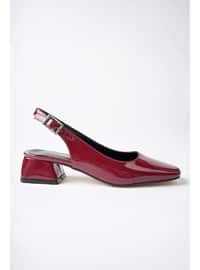 أحمر برغندي - حذاء كعب عالي - احذيه كعب عالى