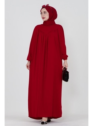 Red - Modest Dress - Sevitli
