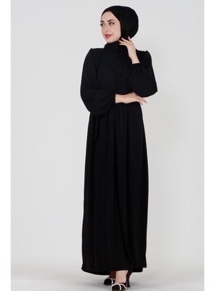 Black - Modest Dress - Sevitli