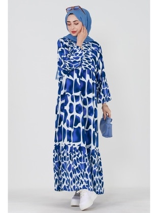 Blue - Modest Dress - Sevitli