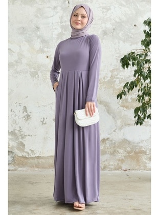 Lilac - Crew neck - Modest Dress - InStyle
