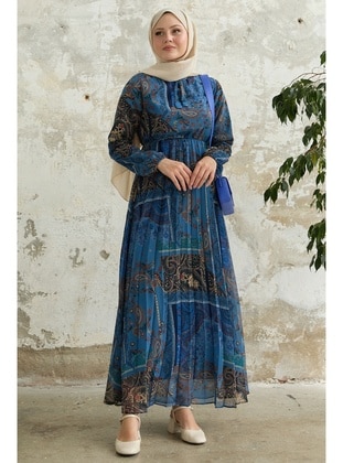 Blue - Shawl - Fully Lined - Modest Dress - InStyle