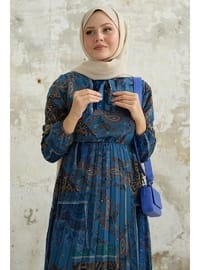Blue - Shawl - Fully Lined - Modest Dress