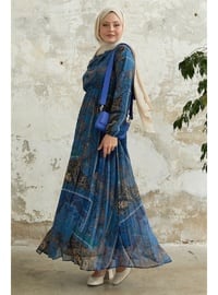 Blue - Shawl - Fully Lined - Modest Dress