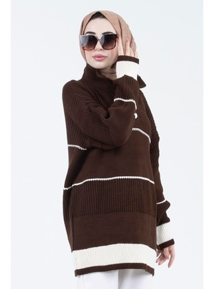 Brown - Knit Sweaters - Sevitli